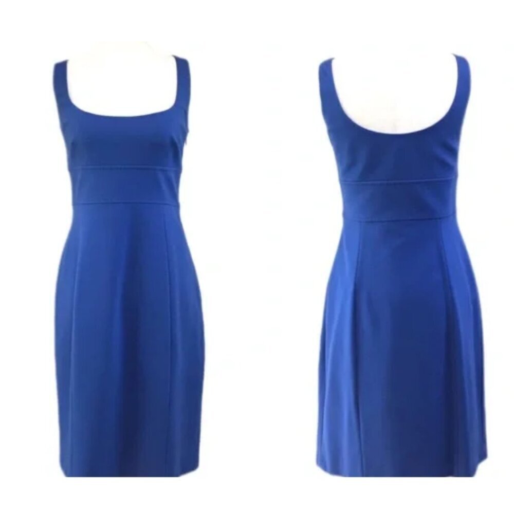 Elie Tahari Suzie Ponte Sheath Tank Dress Blue Scoop Neck 51753